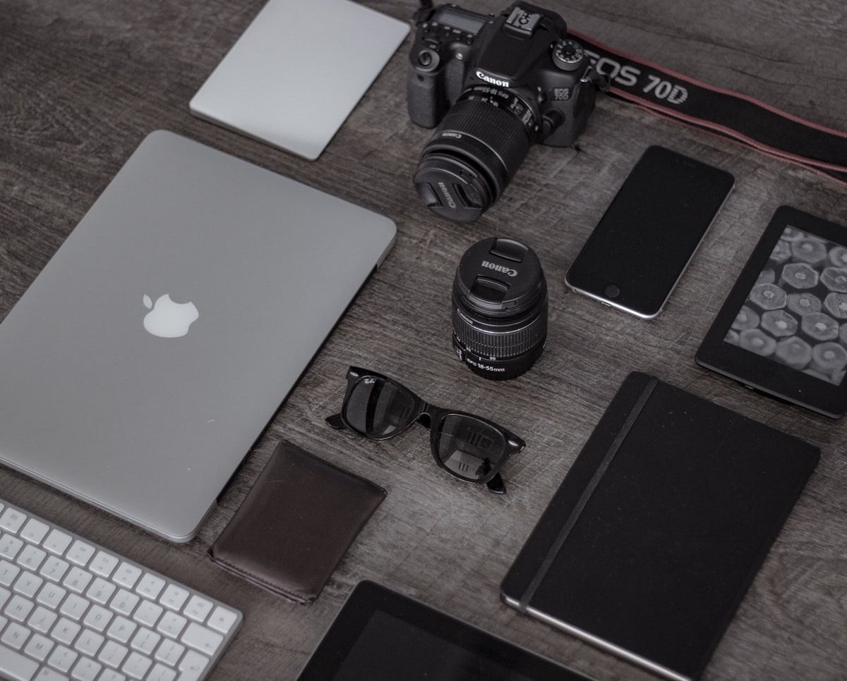 Gadgets flat lay